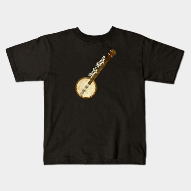 Banjo Player Kids T-Shirt by Kelly Louise Art